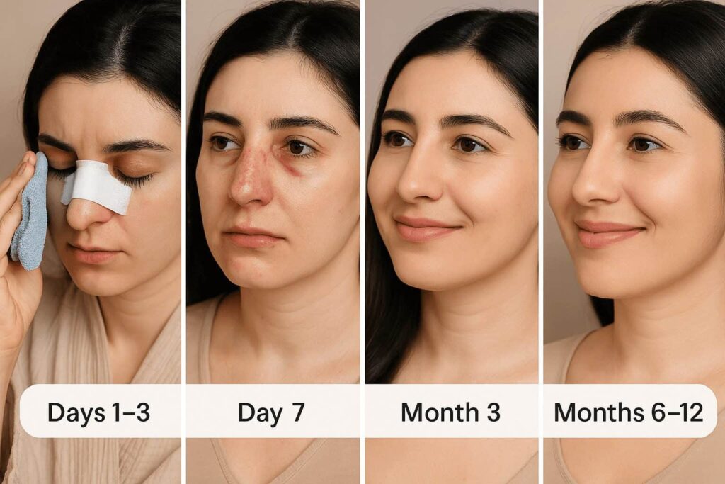 What to Expect Right After Rhinoplasty (Day 1–7)